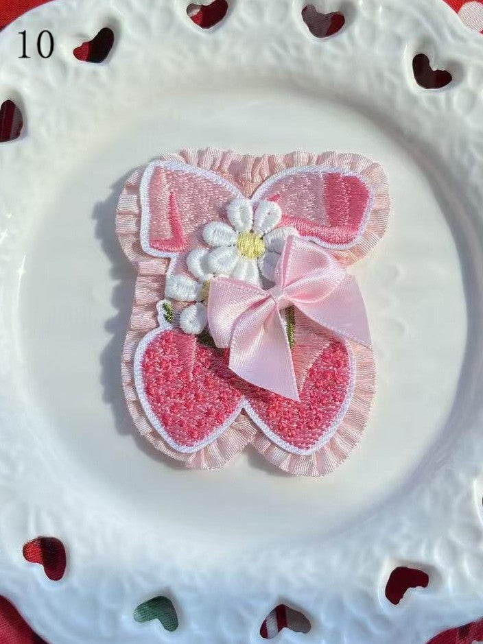 Optionen 11 Verzierte Kirsche/Erdbeere/Kuchen Brosche/Haarspange Schleife