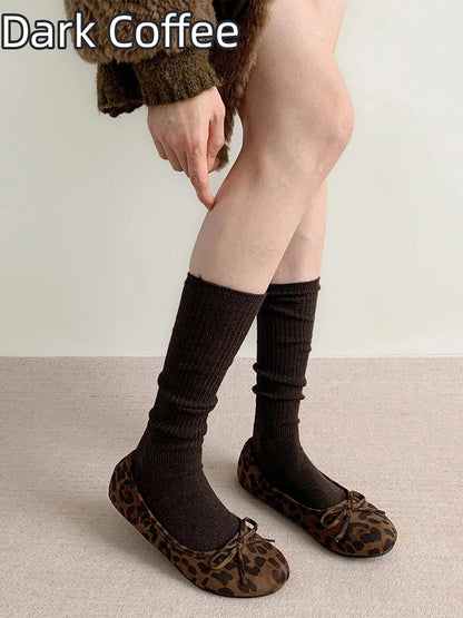 Ribbed (8 Socks Calf Colors) Knit Slouchy