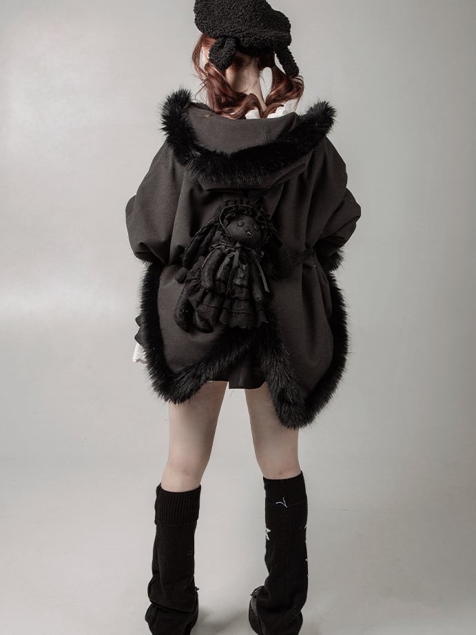 Black Kitten Backpack / Crossbody Bag + Dress + Hat