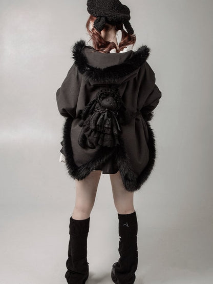 Black Kitten Backpack / Crossbody Bag + Dress + Hat