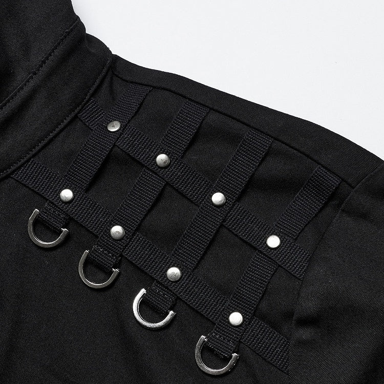 Shirt Punk Men's Black Handsome