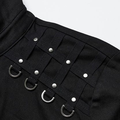 Shirt Punk Men's Black Handsome