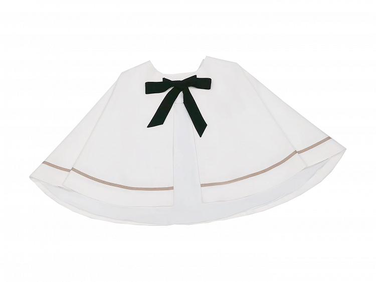 JK Uniform White Cape with Self-tie Straps