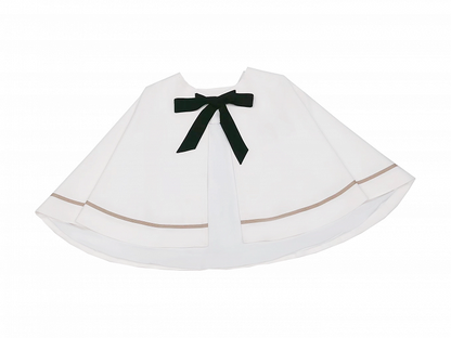 JK Uniform White Cape with Self-tie Straps