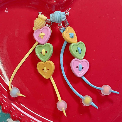 Beaded Charm Options Button 4 Ear Clips