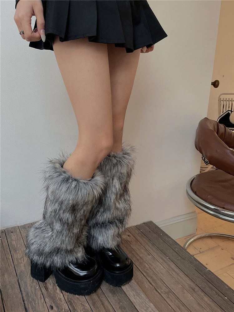 Gray 20CM/30CM/40CM Shaggy Leg Warmers