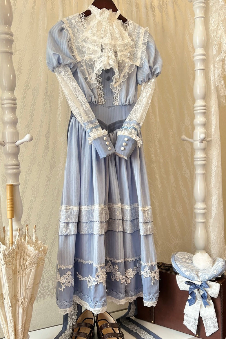 Stickerei Reservierungen Lolita Süßes Kleid Blau