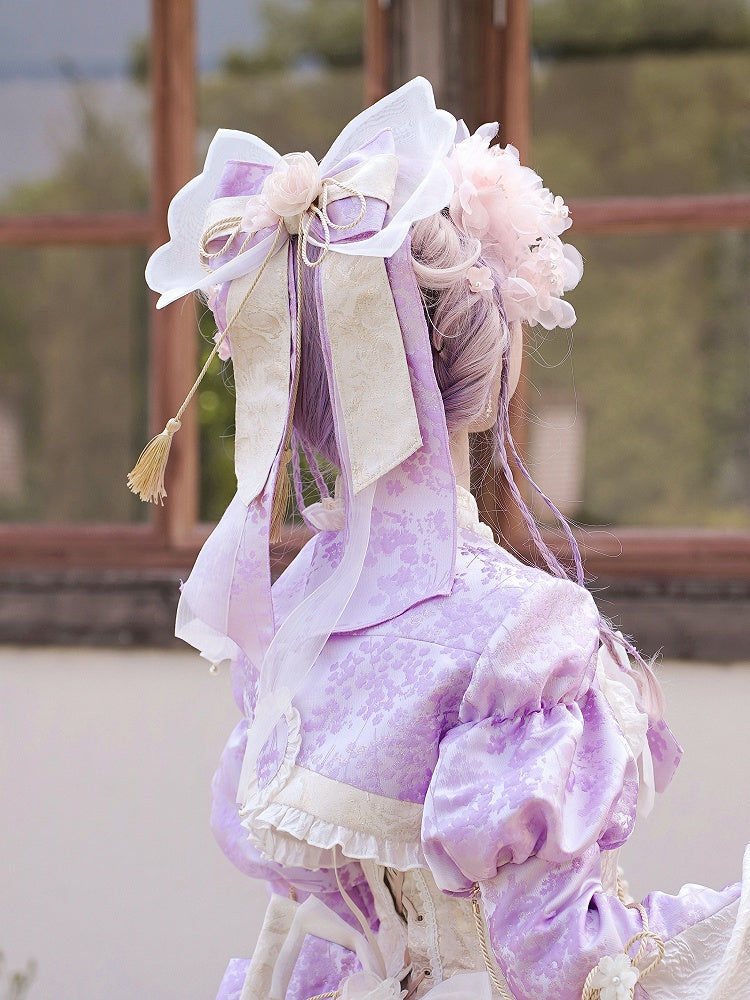 Big Purple Hairclip Bowknot Pink / Blue