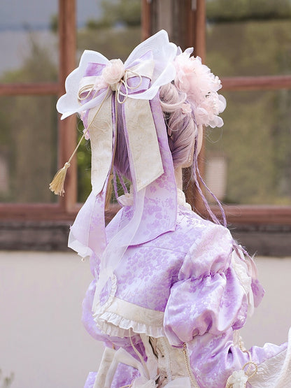 Big Purple Hairclip Bowknot Pink / Blue