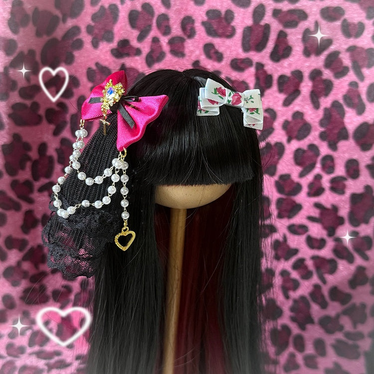 Bow Lace Gyaru Options 3 Hime Fashion BJD Doll Hairclips - with