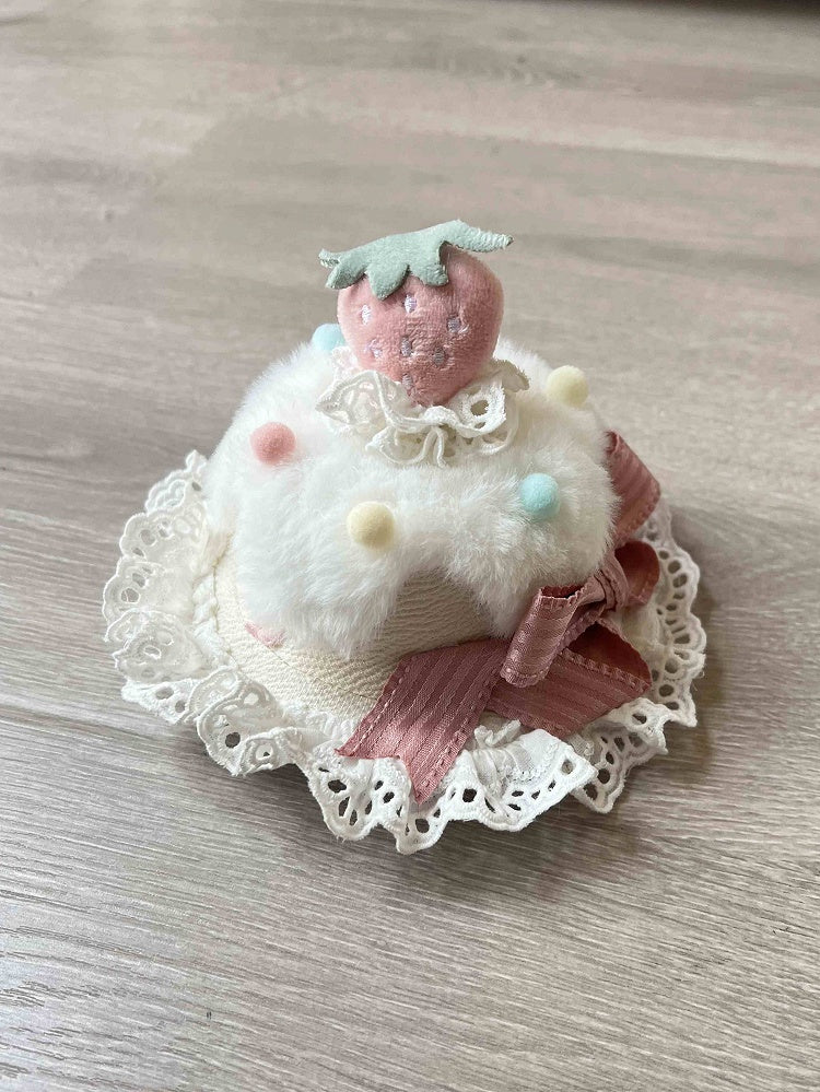 Plush Cake Cream Lolita Hat Sweet Strawberry Mini