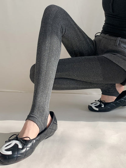 (4 Glitter Colors) Herringbone Tights Stirrup