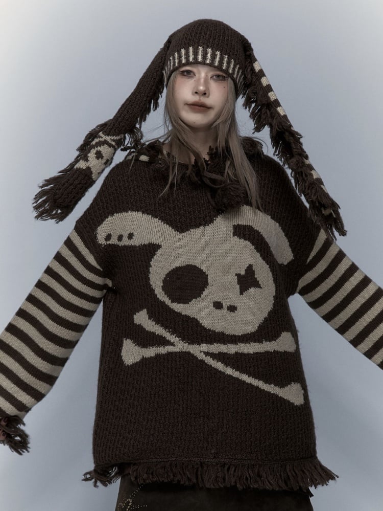 パンクなウサギの耳のニット帽