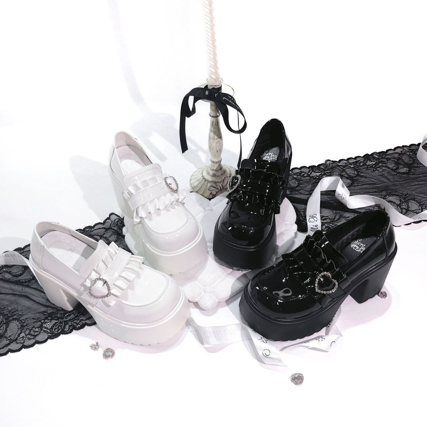 Lolita Glossy Platform Loafers – Japanese Jirai Subculture Style