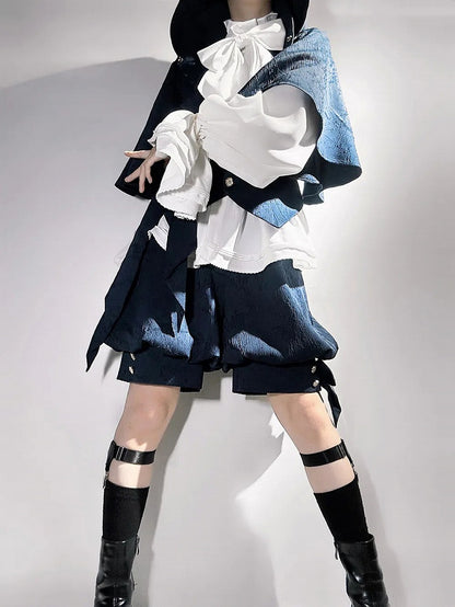 Shorts Jacquard Knickerbockers Lolita Blue Ouji