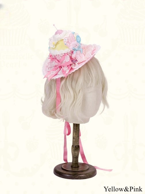 Striped Mini Details Color Lolita Hat Bow and – Bunny 3 Options with Accents Sweet