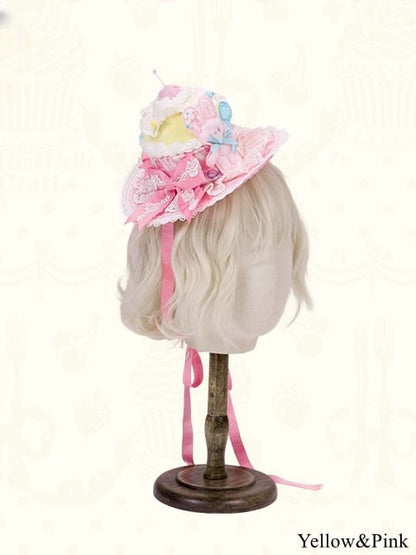 Striped Mini Details Color Lolita Hat Bow and – Bunny 3 Options with Accents Sweet