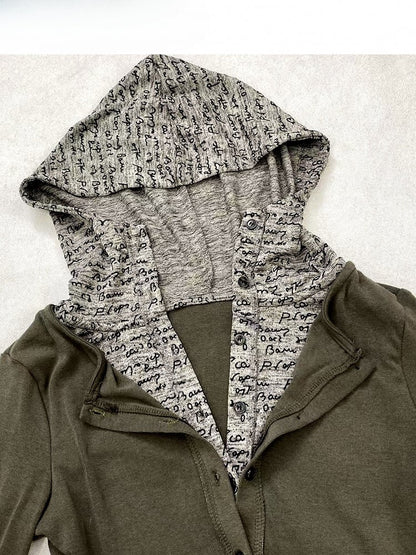 Punk Grün Zweiteiliger Top Hoodie Army Wasteland