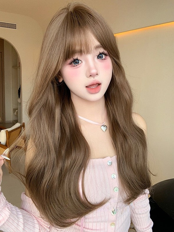 Länge Perücke Bnags Air Brown 62CM mit gewellten