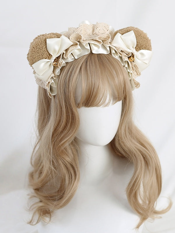 Brown Bowknot - And Available Lace Ear Colors Cute Sweet Lolita Bear 6 KC