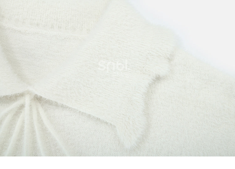 Weißer Pullover mit Pompons-Dekor