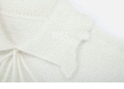 Weißer Pullover mit Pompons-Dekor