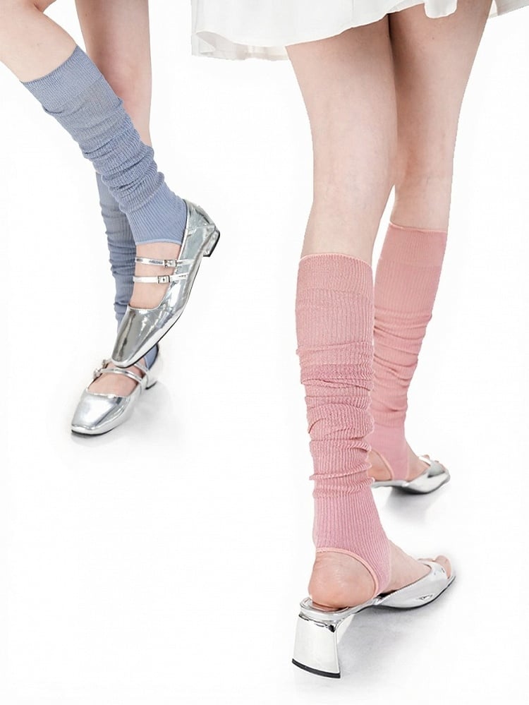 Minimalist Ribbed Ruffle Leg Warmers in 7 Colors - ModaSwings