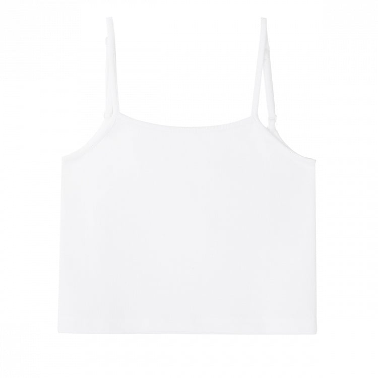Weißer Rock mit hoher Cape-Taille, Top, Camisole + Tüll-Print, Castle Blue