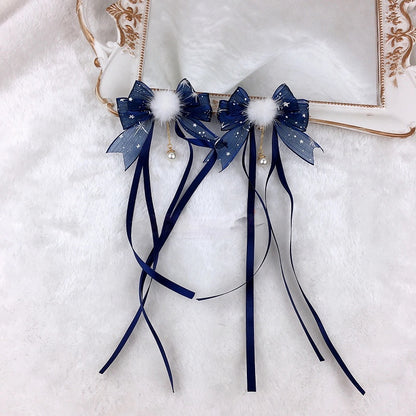 of 2 (Set Hair Starry Bow Fluffy Clips