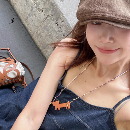 Y2K Süße Welpe und Katze Halskette