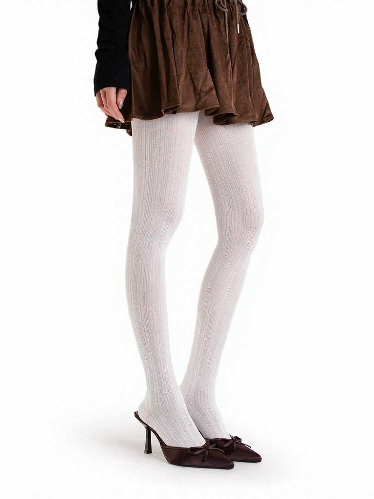 3-Color Minimalist Striped Semi-sheer Tights - ModaSwings