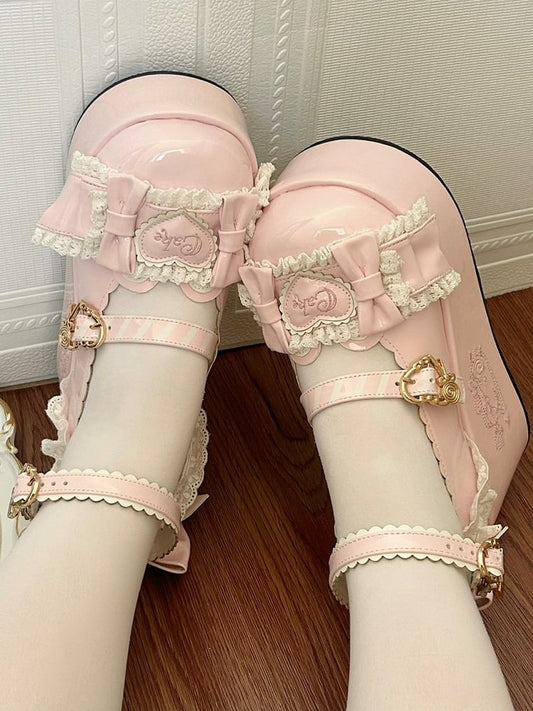 Pink Lolita Theme Platform with Mary Bear Sweet Janes