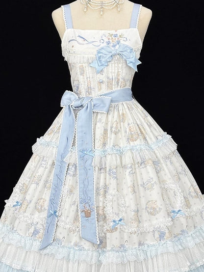 Blue/Pink/Purple Floral Embroidered Lolita Waist Belt - Miss Point