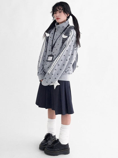 Grey - Jacket Print Star Y2K