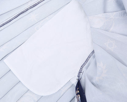 Navy Blue Celestial Globes Print JK Uniform Pleated Skirt