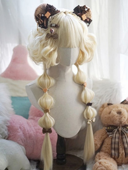 Hellblonde/pinke/rote/grüne/violette hüftlange Perücke mit vollem Pony