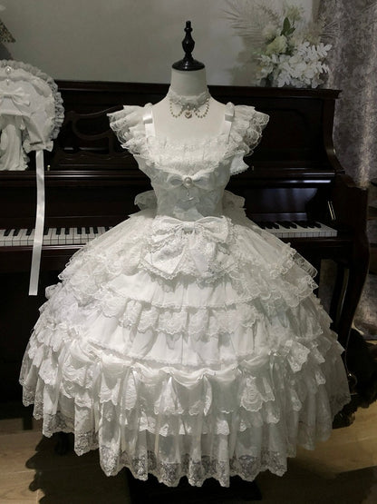 White Hanayome Lolita JSK with Bonnet & Full Set - White Sugar Girl