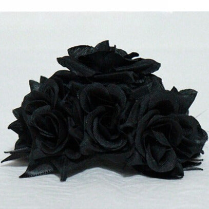 Krone Schwarz/Silber Haarspangen Design Ohr verziert Blumen Bär