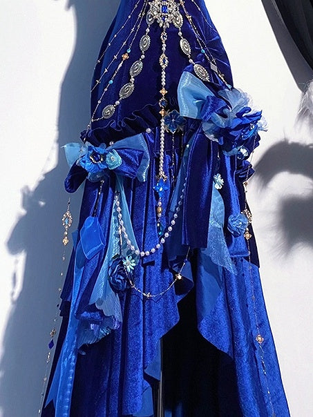 Blau / Rot / Schwarz Bowknot Floral Haarspange Accessoire