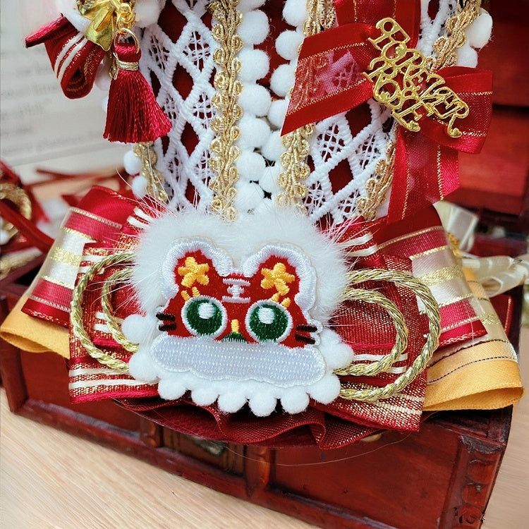 Applikation Hase Schleife Rot Qi Details Ohren Tiger Hut Lolita Mini