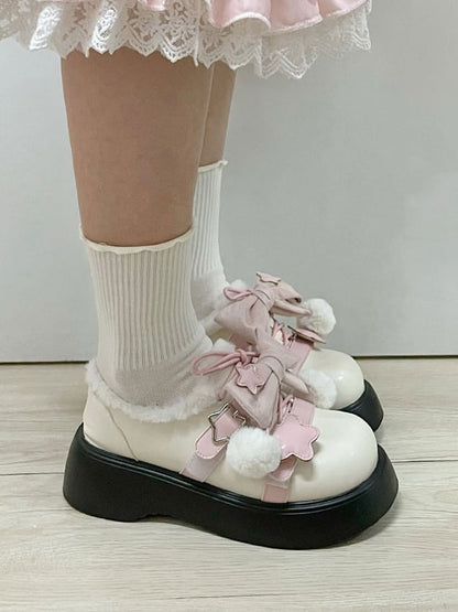 Accents Winter Star Fleece-Lined Sweet Beige Pink - Plateauschuhe