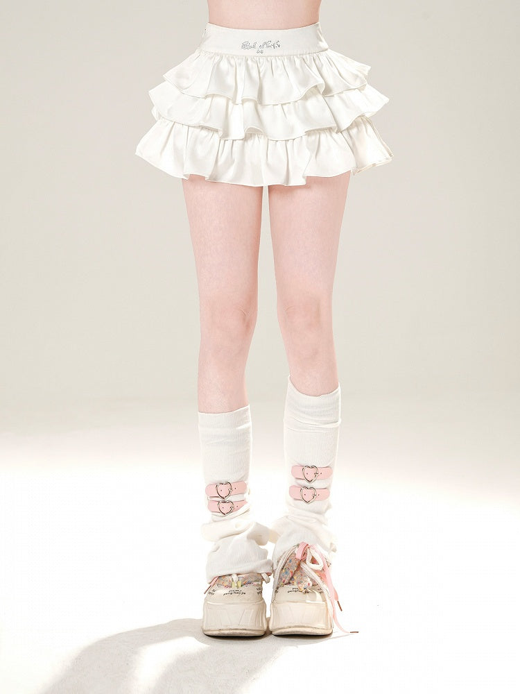 Mini-Stufenrock High Waist Schwarz/Weiß