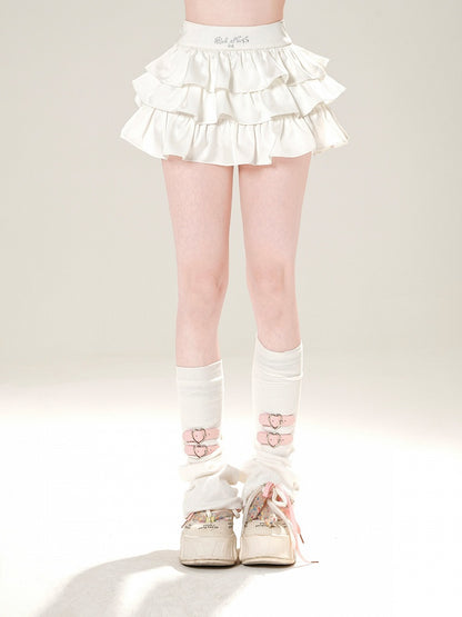 Mini-Stufenrock High Waist Schwarz/Weiß