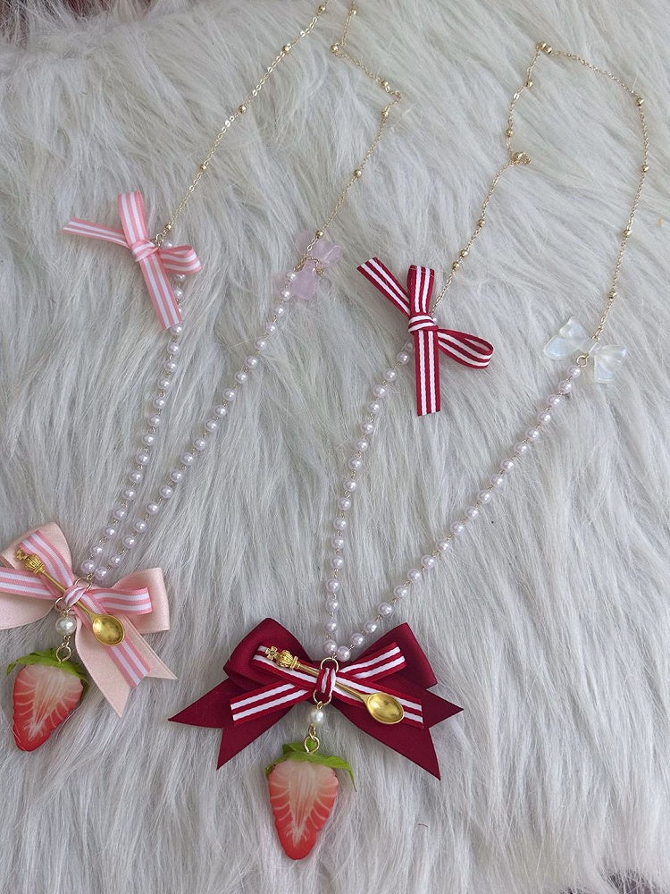 Choker/Necklace Sweet Lolita Pendant Strawberry Red
