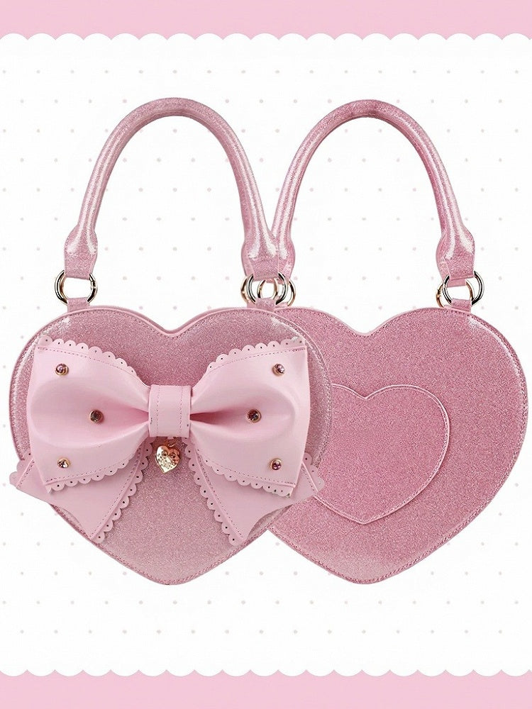 Multicolor Sparkling Bowknot Lolita Handbag - Sheep Puff