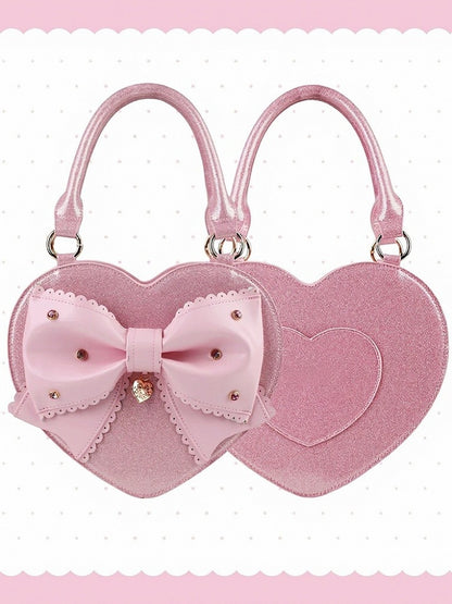 Multicolor Sparkling Bowknot Lolita Handbag - Sheep Puff