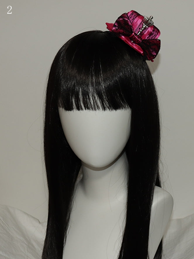 蝶結びの花柄/ 3つの装飾帽子ミニと王冠のデザインラインストーンオプション