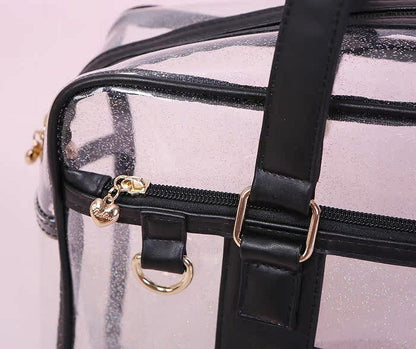 ピンク/ブラック シアー イタ トートバッグ