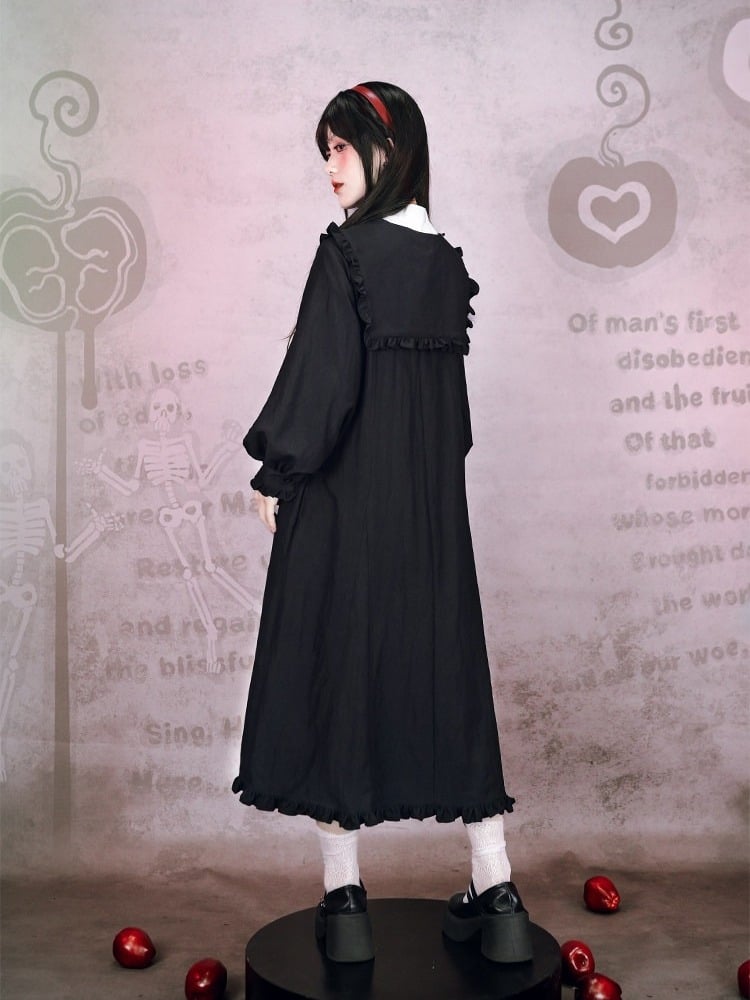 Dress Embroidery Sleeve With Gothic Balloon Black Eden-inspired