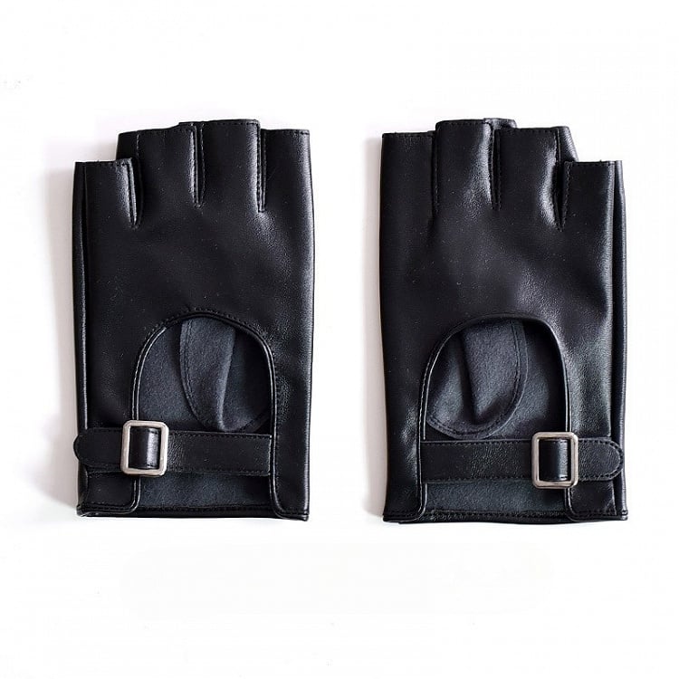Cyberpunk Buckle Schwarz/Weiß/SchwarzWeiß Fingerhandschuhe